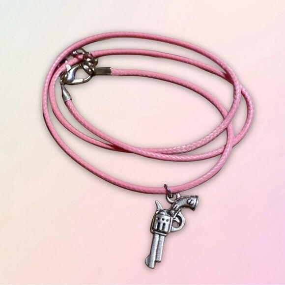 Minimalist, Stainless Steel Pistol Charm, With Adjustable Black Rope - Picture 11 of 11